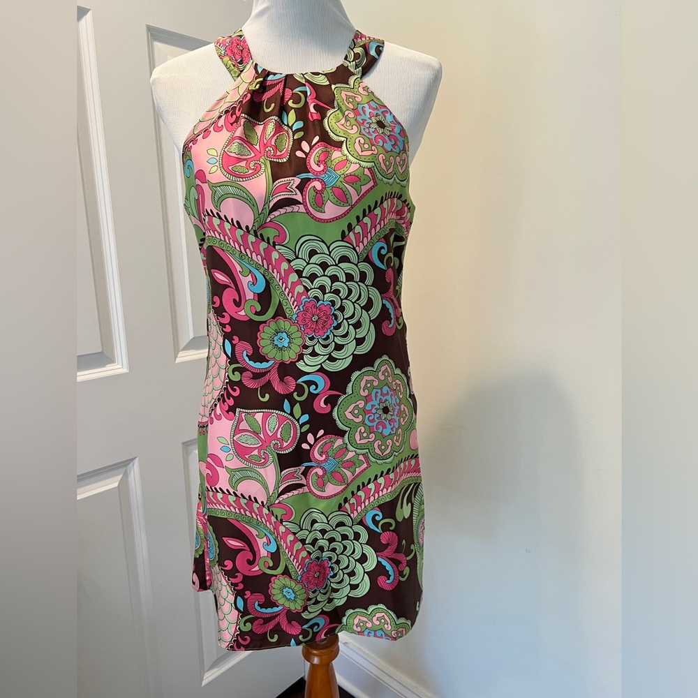 Skirtin’ Around Preppy Print Halter Style Cocktail Dress in Size 6